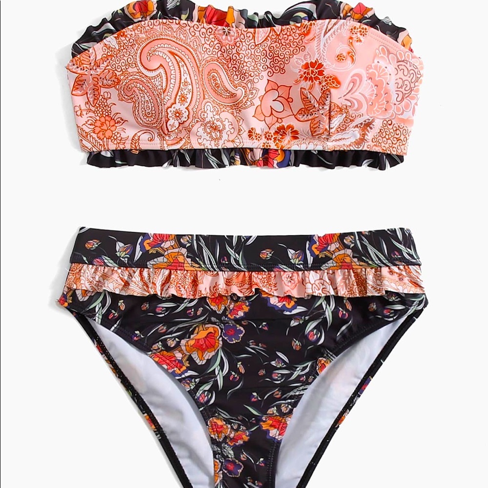 COPY - Brand New with Tags. 2pc. Paisley and ruffles swimsuit